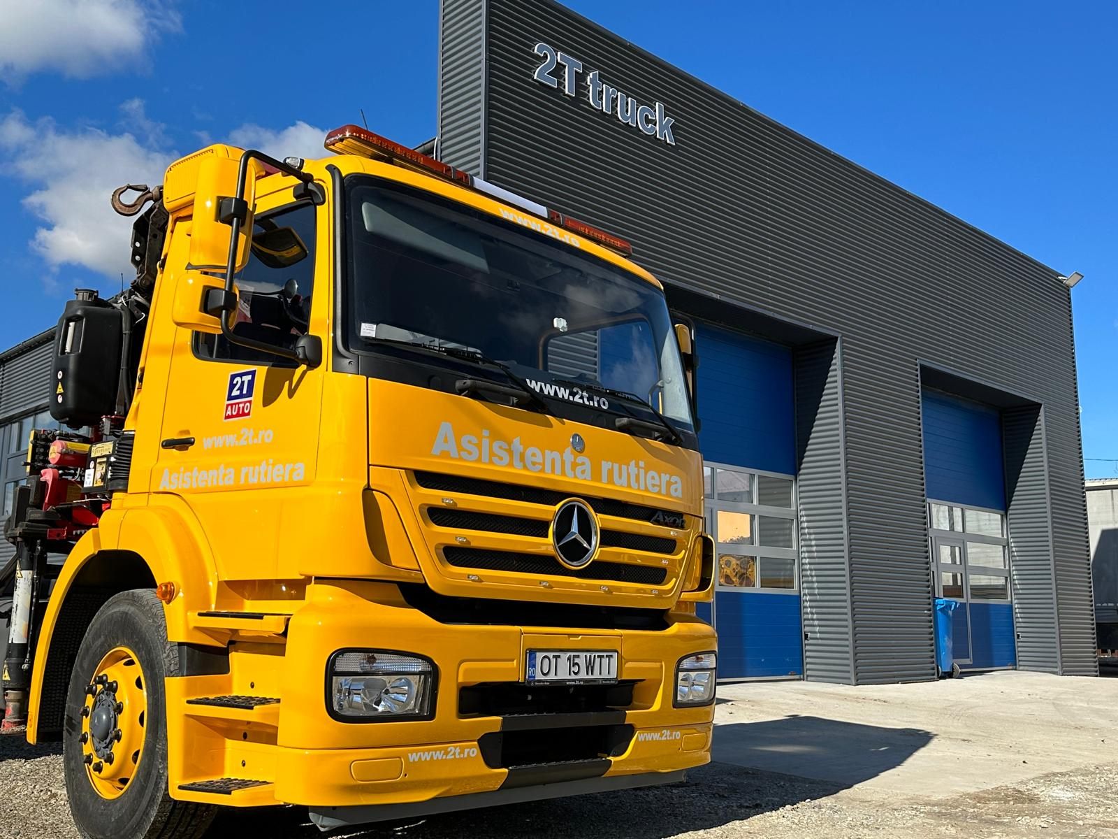 Asistență rutieră Mercedes Axor — tractări auto Caracal, 2T Auto